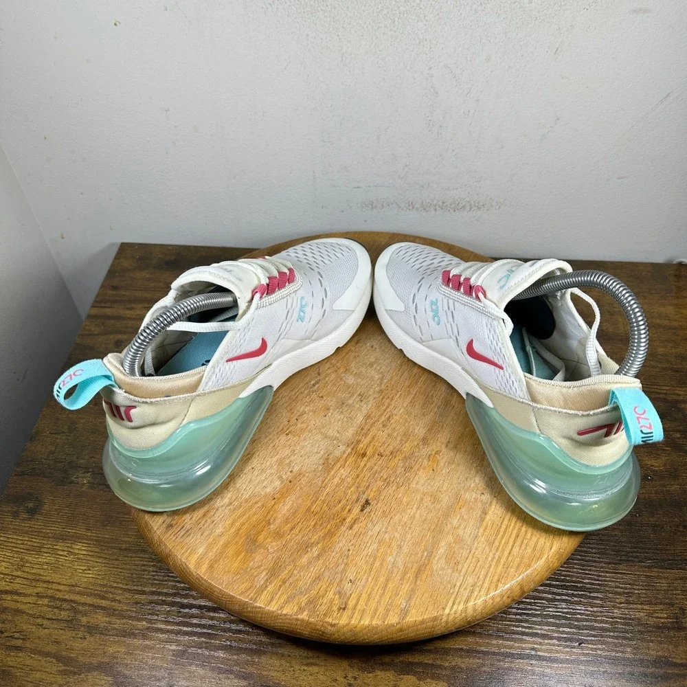 Nike Air Max 270 Women US 7.5 White Pink Teal Running DQ4698-100